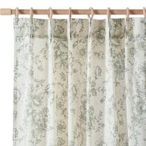 Cortinas jinachan Floral Linen Blend 275x100cm Verde Natal