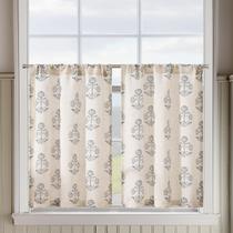 Cortinas Jinchan 66x61 cm Paneles de Lino Floral Azul Beige