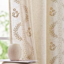 Cortinas jinchan Belrose Linen Blend Beige 275x270cm 2 painéis