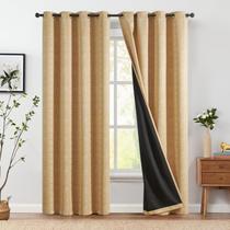 Cortinas jinchan Blackout 95% Boho Mostarda Amarelo 240x245cm