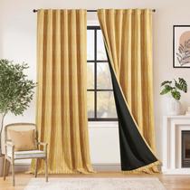 Cortinas Jinchan Blackout Bohemias Fases Lunares 275x270 cm Amarillo
