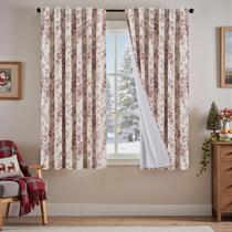 Cortinas jinchan Blackout Floral Linen 160x160cm de Natal