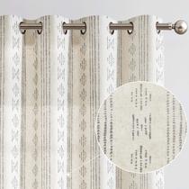 Cortinas jinchan Boho Grey Farmhouse 24 cm de comprimento 2 painéis Cortinas jinchan Boho Grey Farmhouse 24 cm de comprimento 2 painéis