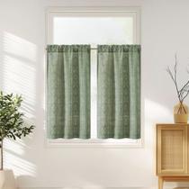 Cortinas jinchan Boho Kitchen 45 cm Linen Tier Cortinas 2 painéis