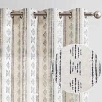 Cortinas jinchan Boho Linen Blend 213x213cm preto/bege
