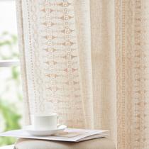 Cortinas jinchan Boho Linen Blend 244cm, 2 painéis, filtragem de luz