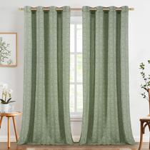 Cortinas jinchan Boho Linen Blend 275x270cm Sage Green 2 painéis Cortinas jinchan Boho Linen Blend 275x270cm Sage Green 2 painéis