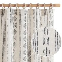 Cortinas Jinchan Boho Linen Blend Black 229x229cm Filtro de luz