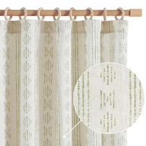 Cortinas Jinchan Boho Linen Blend Farmhouse Sage Green 275 cm