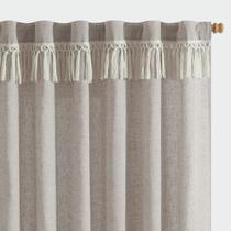 Cortinas jinchan Boho Linen Blend w130 x L240cm 2 painéis Taupe