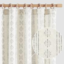 Cortinas jinchan Boho Stripe Linen 213x96cm 2 painéis Cortinas jinchan Boho Stripe Linen 213x96cm 2 painéis