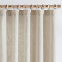 Cortinas jinchan Burlap Look, 24 cm de comprimento, brancas, 2 painéis