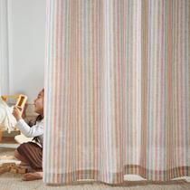 Cortinas jinchan Christmas Linen Candy Striped 214 cm 2 painéis Cortinas jinchan Christmas Linen Candy Striped 214 cm 2 painéis