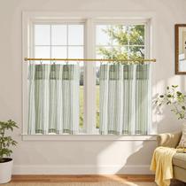 Cortinas Jinchan de Lino a Rayas 61x61 cm Filtradoras de Luz