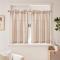 Cortinas Jinchan de Lino a Rayas 66x91 cm 2 Paneles