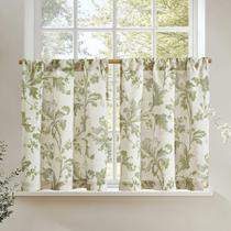 Cortinas JINCHAN de Lino con Flores, 61x61 cm, Verde Vintage Cortinas JINCHAN de Lino con Flores, 61x61 cm, Verde Vintage