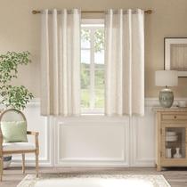Cortinas Jinchan de Lino en tono Taupe Gris sobre Beige a Rayas 160x160 cm Cortinas Jinchan de Lino en tono Taupe Gris sobre Beige a Rayas 160x160 cm