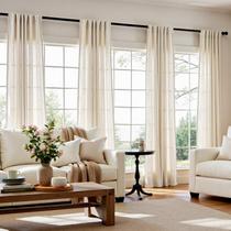 Cortinas jinchan Ecru Natural Linen Blend 230 cm de comprimento x4