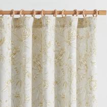 Cortinas jinchan Floral, 213 cm de comprimento, amarelo mostarda, linho x2