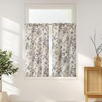 Cortinas Jinchan Floral de Lino, 45 cm, Estilo Rústico, 2 Paneles Cortinas Jinchan Floral de Lino, 45 cm, Estilo Rústico, 2 Paneles