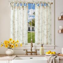 Cortinas Jinchan Floral de Lino 66x91 cm Filtrado de Luz 2 Paneles Cortinas Jinchan Floral de Lino 66x91 cm Filtrado de Luz 2 Paneles