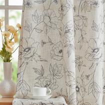 Cortinas jinchan Floral Linen 100x240cm com estampado floral