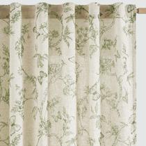 Cortinas jinchan Floral Linen 100x240cm Light Filtering Green