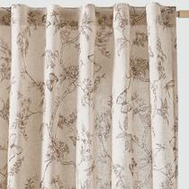 Cortinas jinchan Floral Linen 160x160cm Butterfly Taupe x2