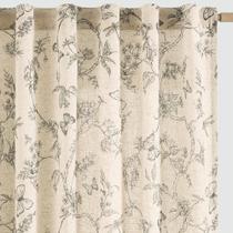 Cortinas jinchan Floral Linen 160x160cm Cinza Borboleta x2