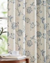 Cortinas jinchan Floral Linen 213x213cm, azul filtrante de luz Cortinas jinchan Floral Linen 213x213cm, azul filtrante de luz