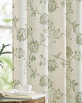 Cortinas jinchan Floral Linen 214x213cm Light Filtering Green Cortinas jinchan Floral Linen 214x213cm Light Filtering Green