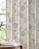 Cortinas jinchan Floral Linen, 24 cm de comprimento, filtragem de luz