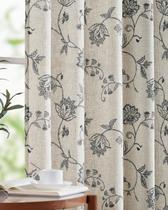 Cortinas jinchan Floral Linen, 24 cm de comprimento, filtragem de luz