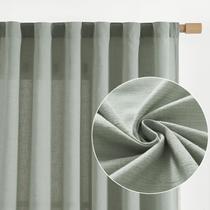 Cortinas jinchan Linen Blend, 180 cm de comprimento, verdes para sala de estar