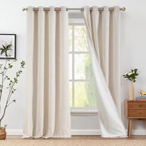 Cortinas jinchan Linen Blend 230x275cm com forro de privacidade 2P