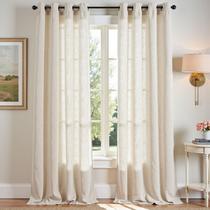 Cortinas JINCHAN Linen Blend Beige 2 painéis 244cm x 137cm