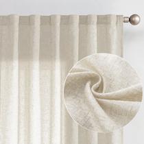 Cortinas jinchan Linen Blend Beige, 229 cm de comprimento, 2 painéis