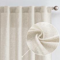 Cortinas jinchan Linen Blend Beige, 24 cm de comprimento, 2 painéis Cortinas jinchan Linen Blend Beige, 24 cm de comprimento, 2 painéis