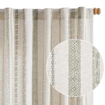 Cortinas jinchan Linen Blend Boho 160x160cm Cinza Impresso Bege