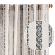 Cortinas jinchan Linen Blend Boho 214 cm x 213 cm com filtragem de luz