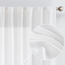 Cortinas jinchan Linen Blend White com 229 cm de comprimento para sala de estar