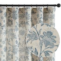 Cortinas jinchan Linen Floral 160x160cm Light Filtering Blue Cortinas jinchan Linen Floral 160x160cm Light Filtering Blue