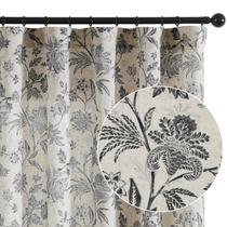 Cortinas jinchan Linen Floral 214 cm com flor estampada 214 cm
