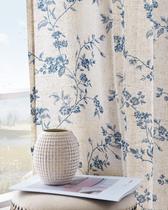 Cortinas jinchan Linen Floral, 214 cm de comprimento, azul, sala de estar