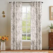 Cortinas jinchan Linen Floral com 214 cm de comprimento para sala de estar Cortinas jinchan Linen Floral com 214 cm de comprimento para sala de estar