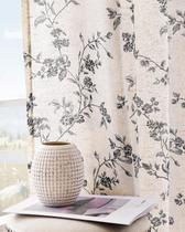 Cortinas jinchan Linen Floral com 214 cm de comprimento para sala de estar