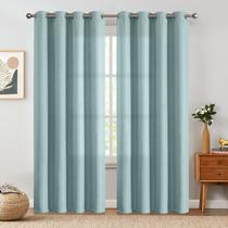 Cortinas JINCHAN Linen Textured Darkening W132 x L228cm Aqua