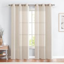 Cortinas JINCHAN, linho bege, 243 cm de comprimento, sala de estar, 2 painéis