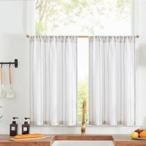 Cortinas jinchan, linho, listrado, 66x91 cm, 2 painéis, cinza, branco Cortinas jinchan, linho, listrado, 66x91 cm, 2 painéis, cinza, branco