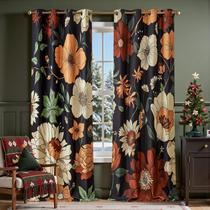 Cortinas jinchan Lora Floral Blackout 2 painéis 240x130cm